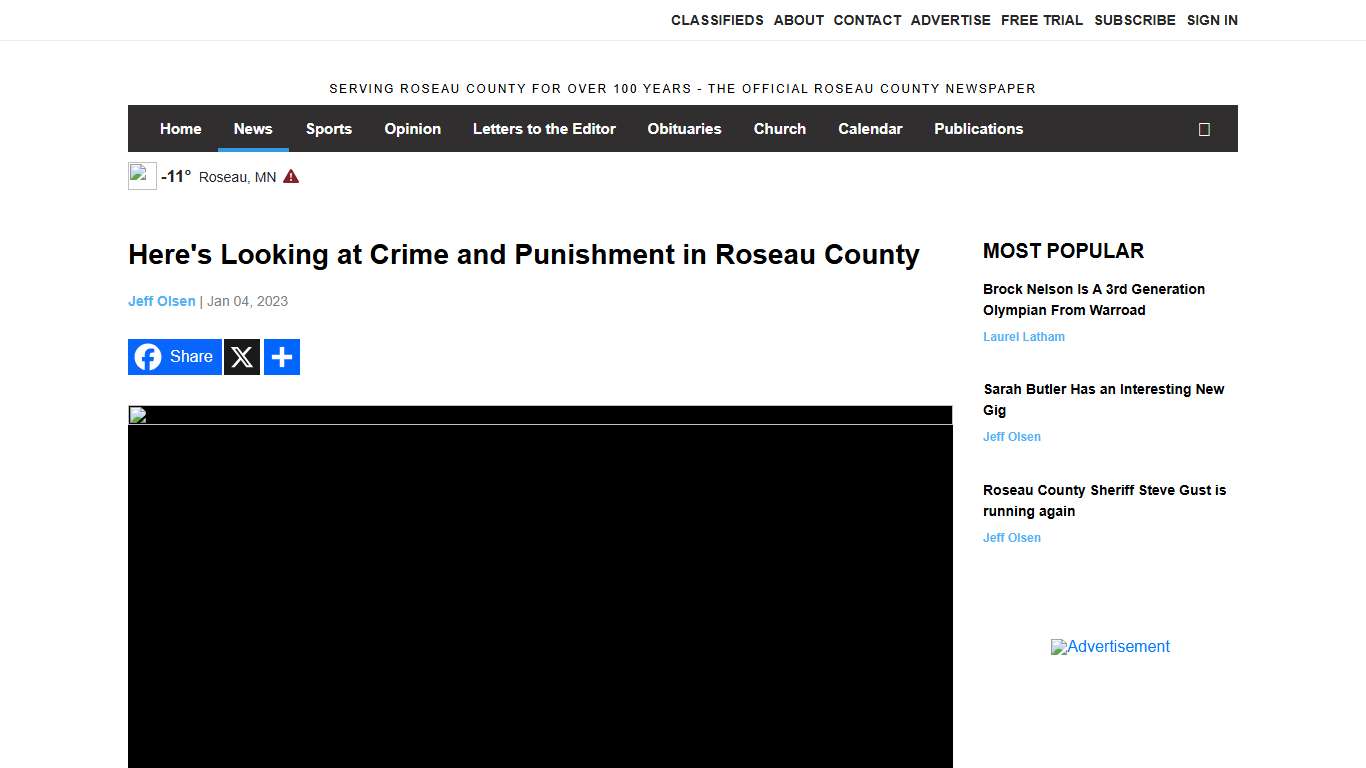 Here's Looking at Crime and Punishment in Roseau County - Roseau Times-Region