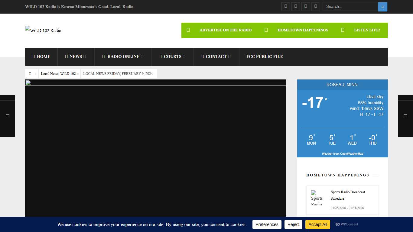 LOCAL NEWS FRIDAY, FEBRUARY 9, 2024 - WiLD 102 Radio