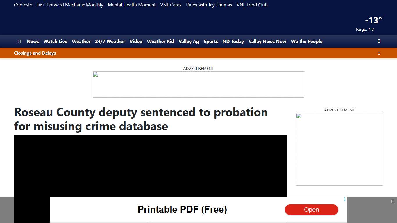 Roseau County deputy sentenced to probation for misusing crime database